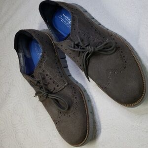 Mark Nason Men's Wingtip Ofxords Gray Suede Shoes Size 10